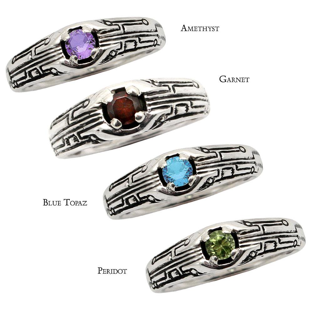 Circuit Board Ring with Gemstone - Image 3