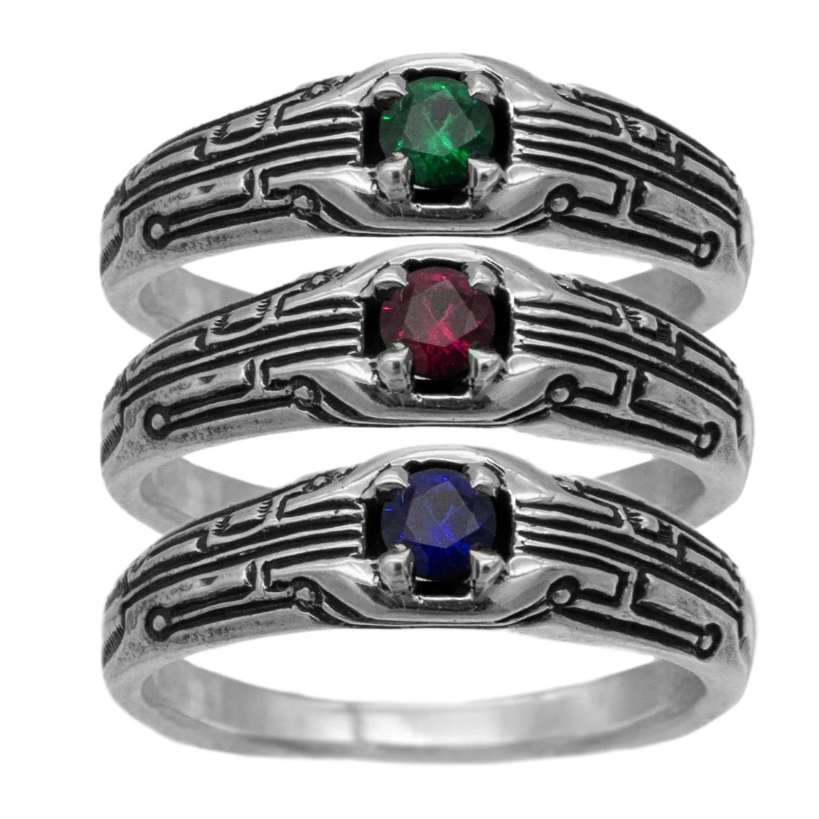 Circuit Board Ring with Gemstone - Image 4