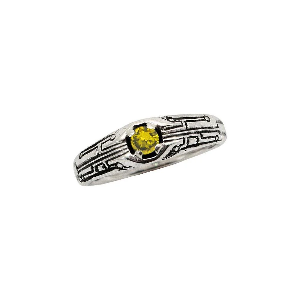 Circuit Board Ring with Gemstone - Image 5