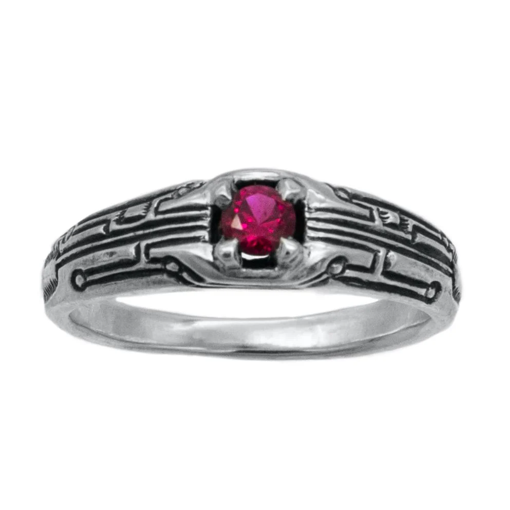 Circuit Board Ring with Gemstone - Image 8