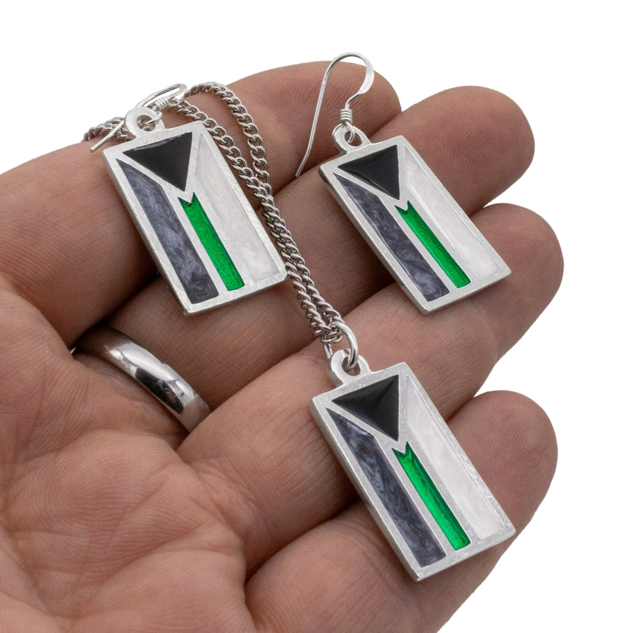 Demiromantic PRIDE Flag Earrings - Image 4