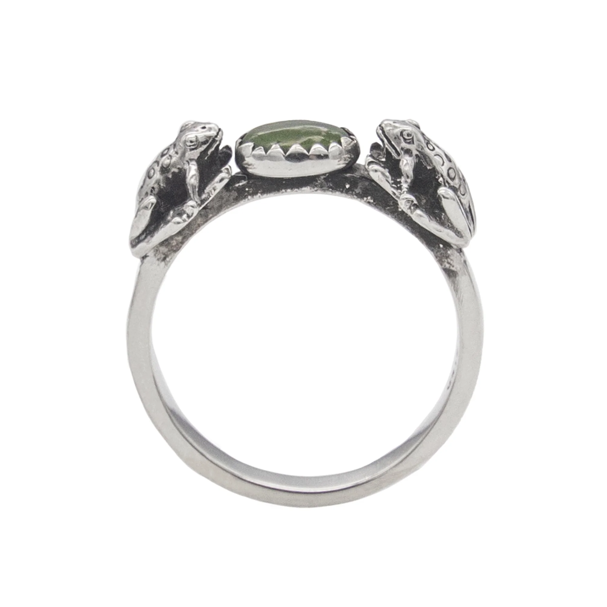 Double Frog Ring with Gemstone - Image 5