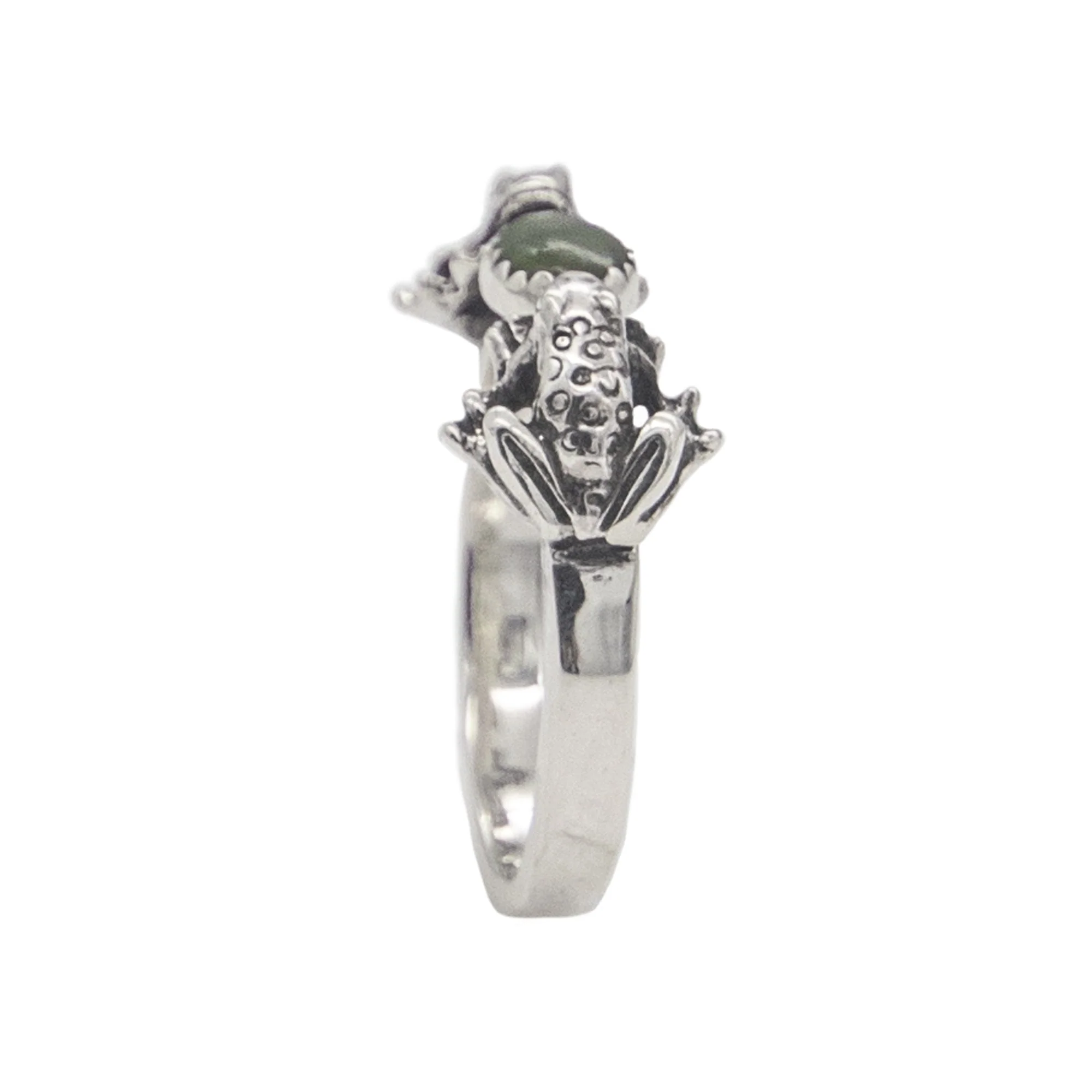 Double Frog Ring with Gemstone - Image 6