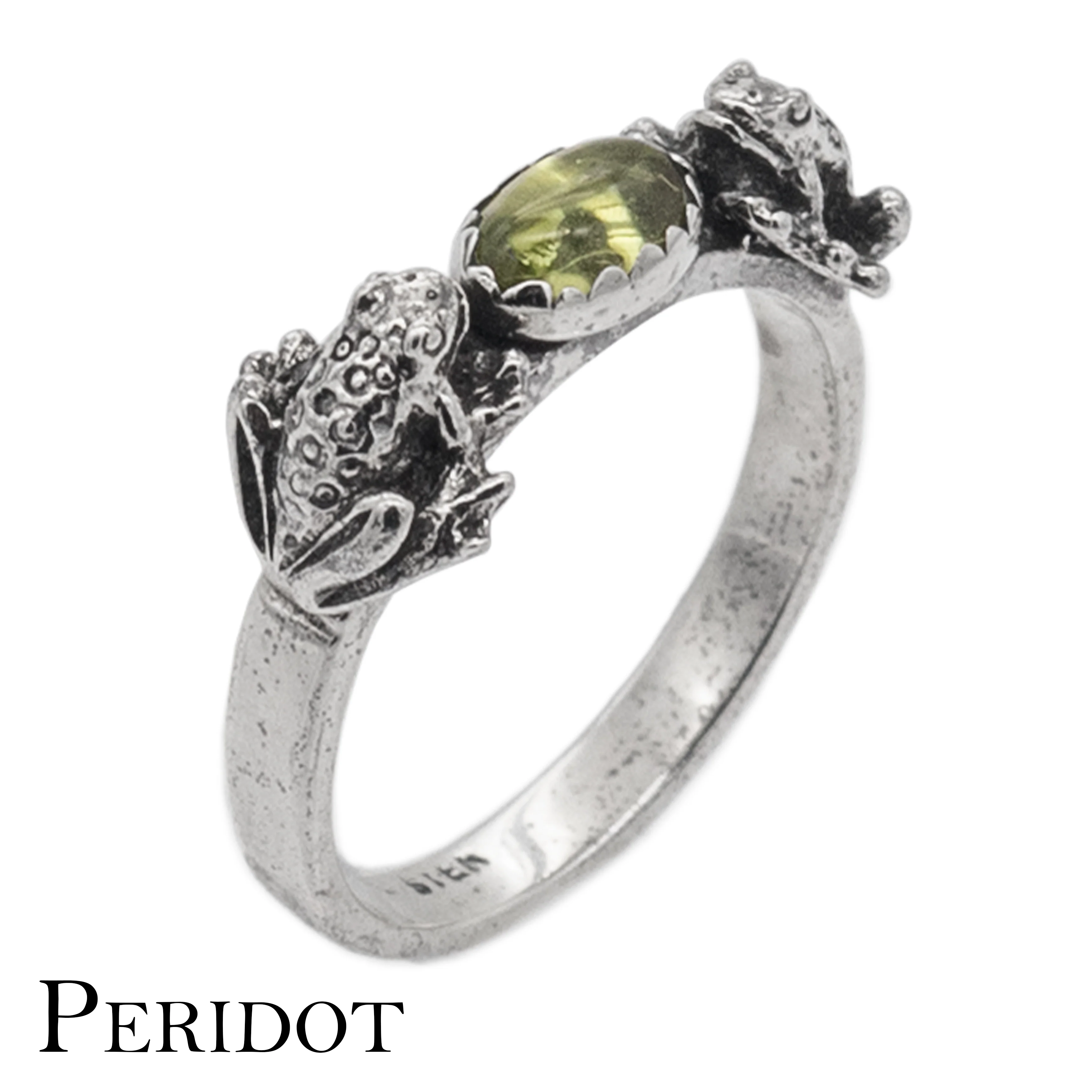 Double Frog Ring with Gemstone - Image 7