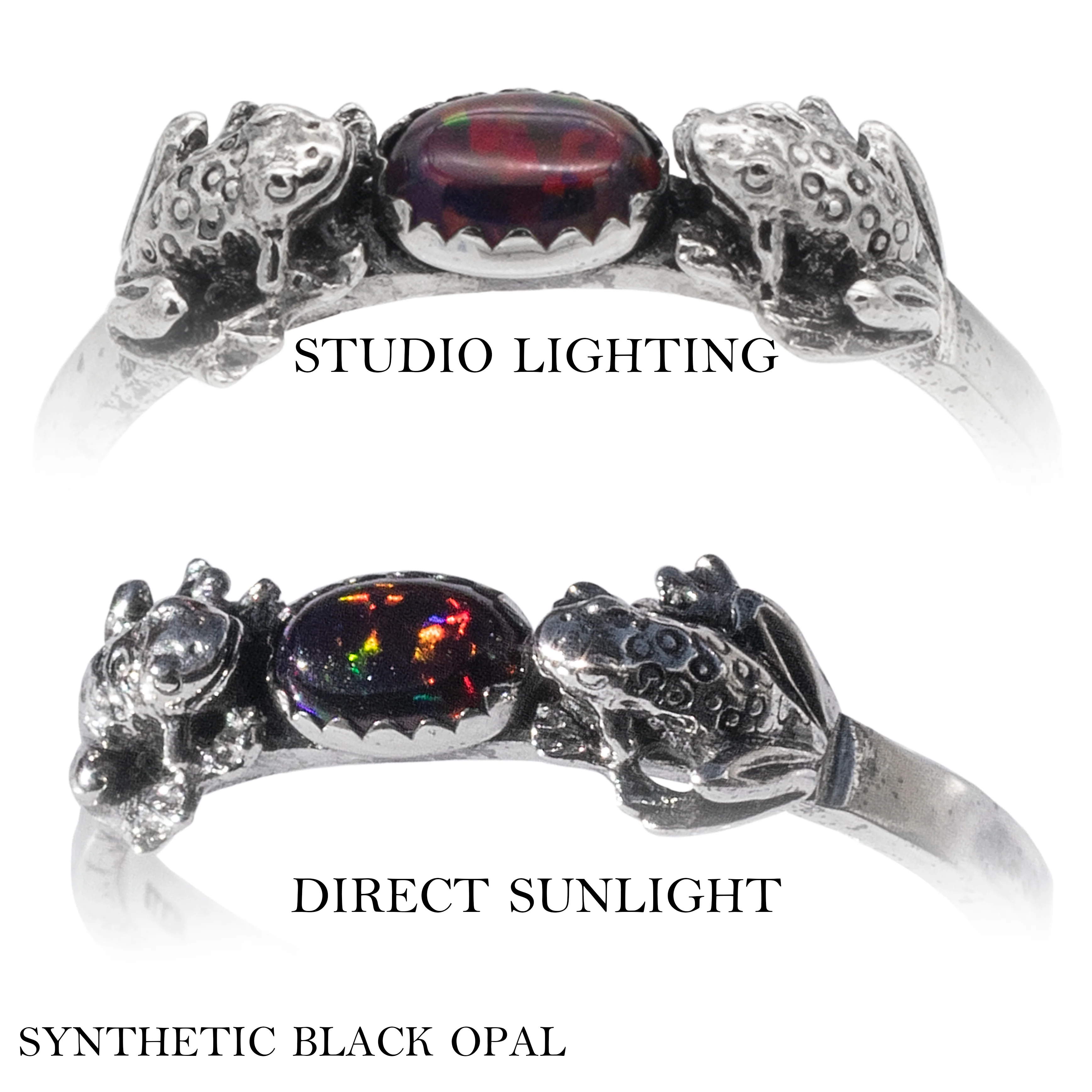 Double Frog Ring with Gemstone - Image 8