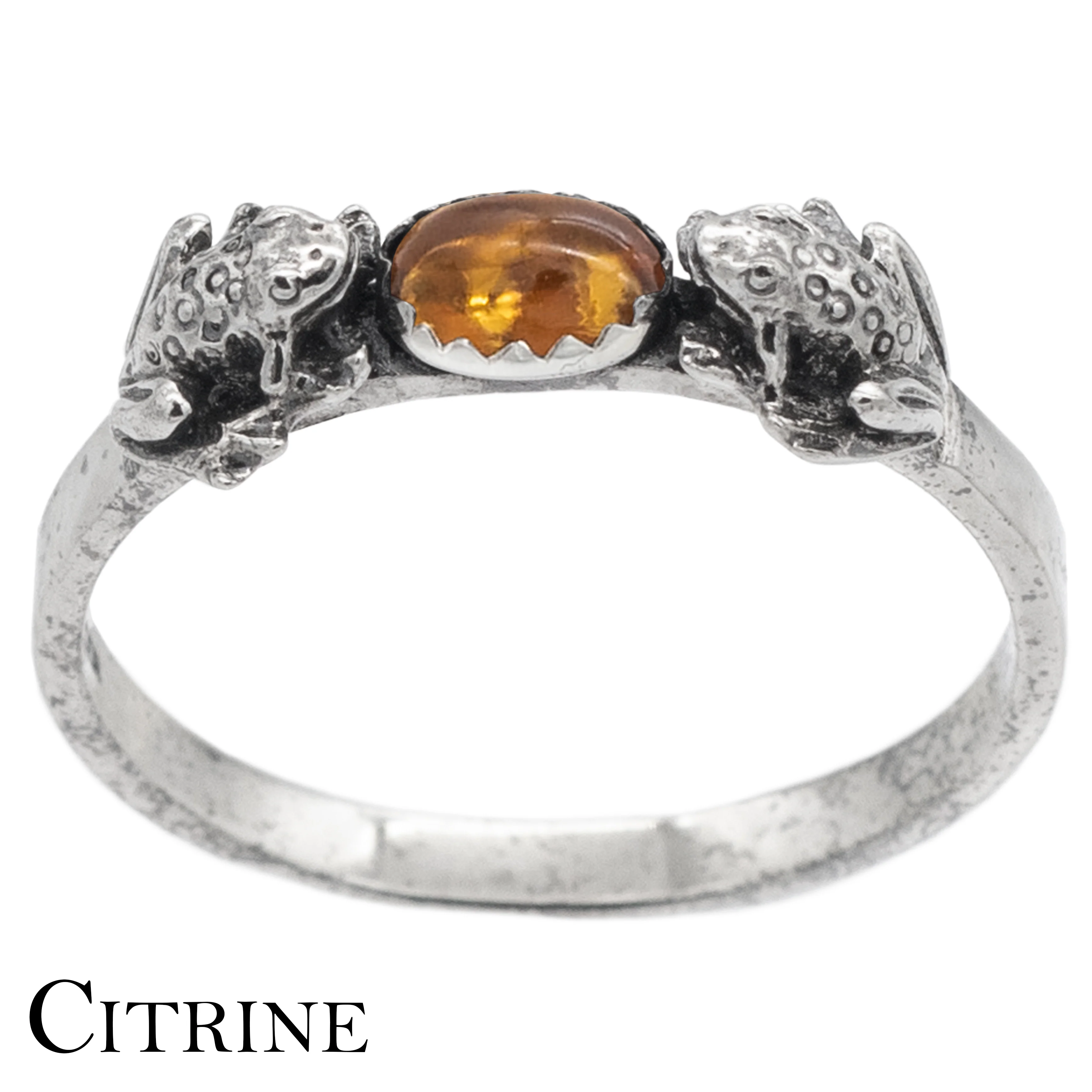 Double Frog Ring with Gemstone - Image 9
