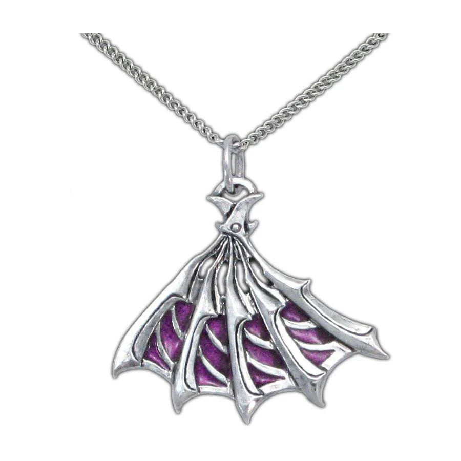 Enameled Silver Bladed Fan Pendant - Image 12