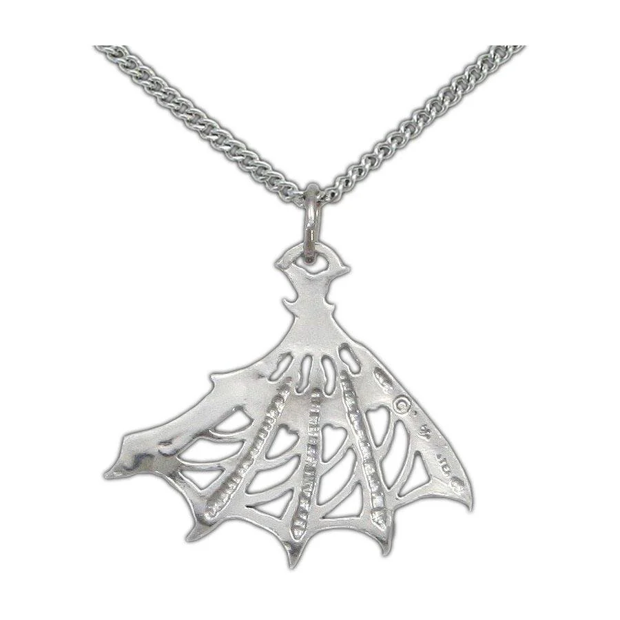 Enameled Silver Bladed Fan Pendant - Image 16