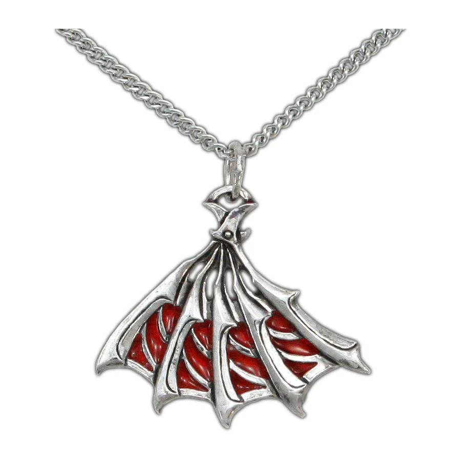 Enameled Silver Bladed Fan Pendant - Image 4