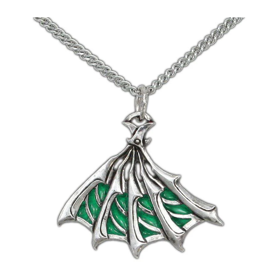 Enameled Silver Bladed Fan Pendant - Image 5