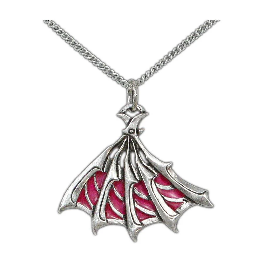 Enameled Silver Bladed Fan Pendant - Image 9