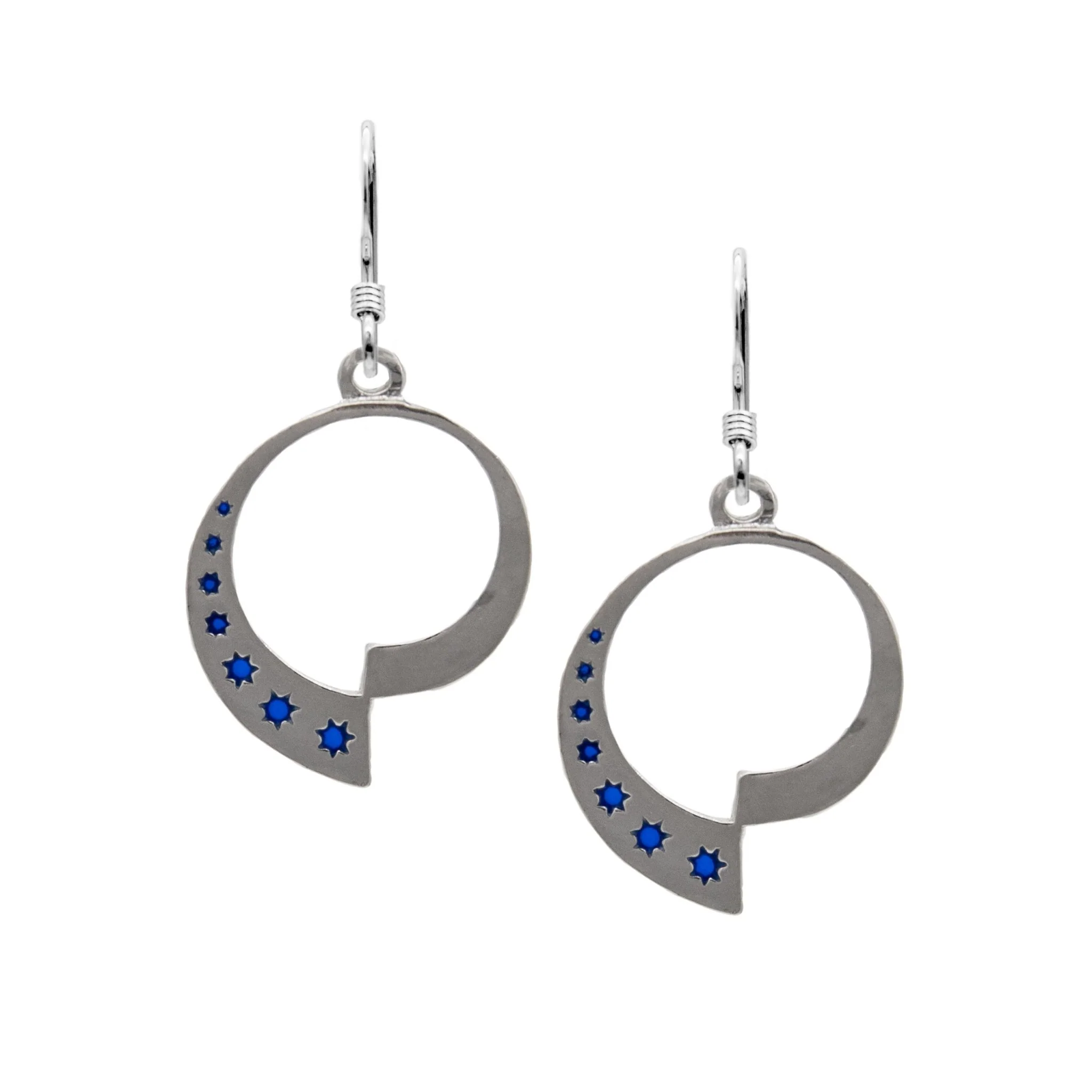 Fractalverse Earrings - Enameled Silver