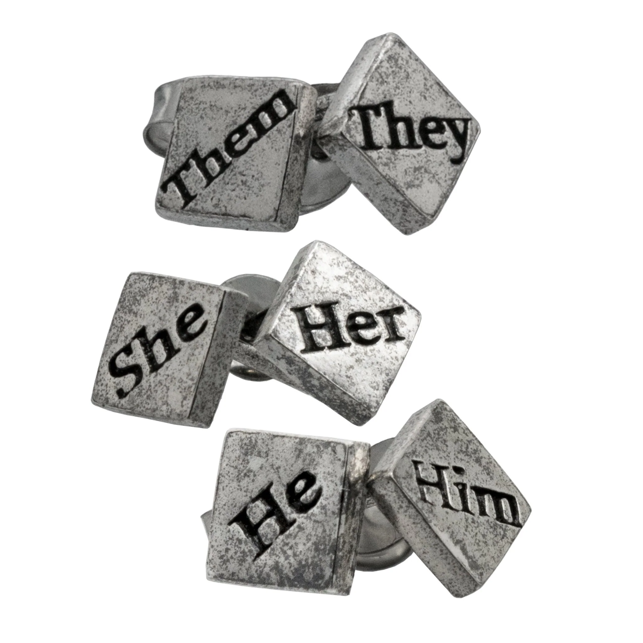 Pronoun Stud Earrings