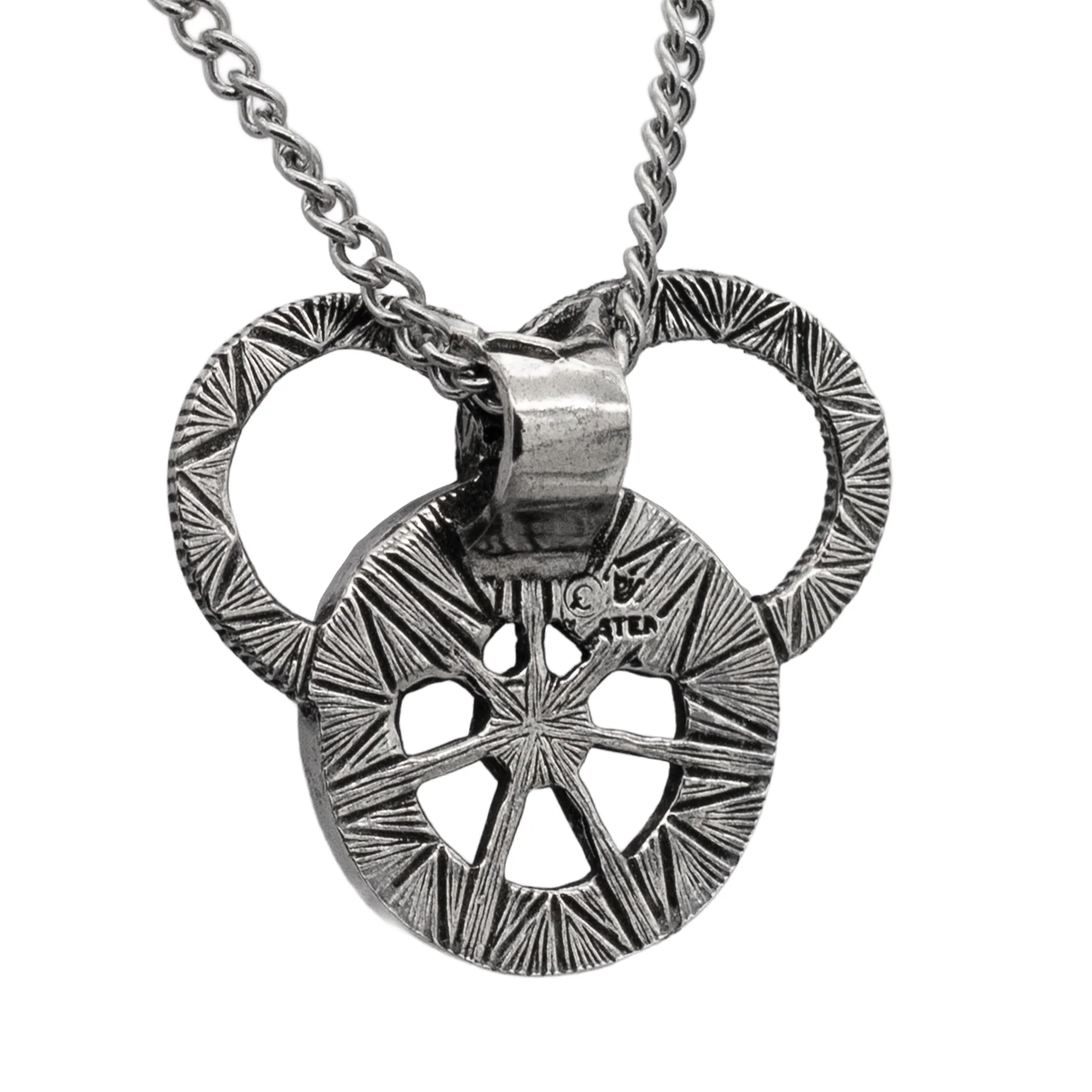 Snake and Wheel Necklace - Sterling Silver or Bronze - Image 5