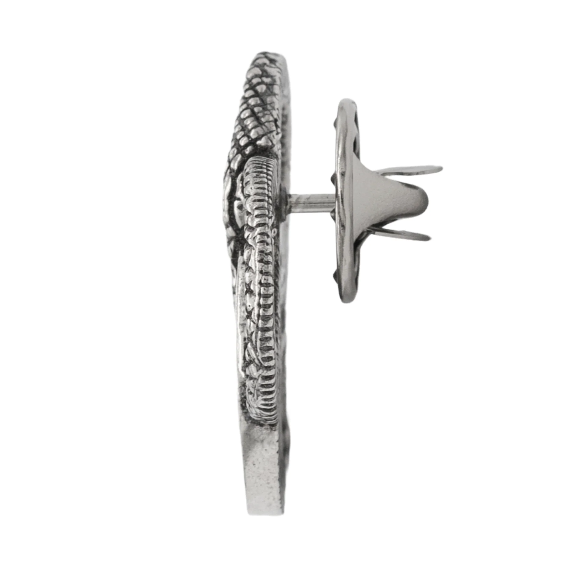Snake and Wheel Lapel Pin - Sterling Silver or Bronze - Image 6